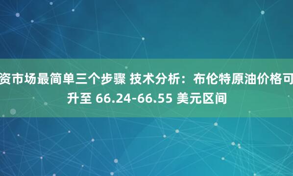 配资市场最简单三个步骤 技术分析：布伦特原油价格可能升至 66.24-66.55 美元区间